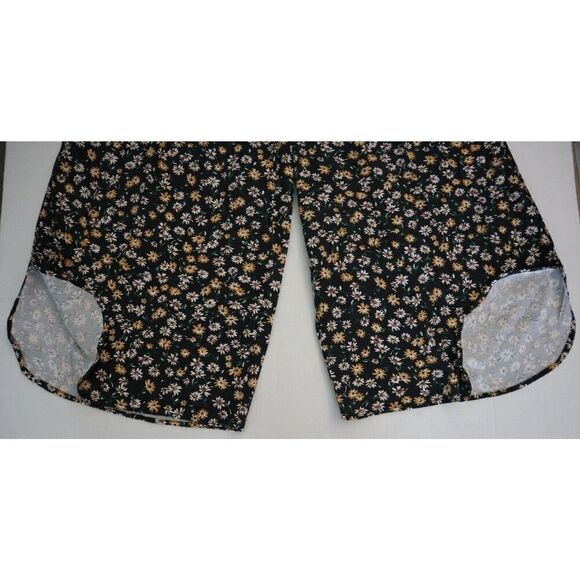 Philosophy 3070144 Women's Sz Large Black/Gold Floral Wide Leg Pull-On Pants - Picture 9 of 11